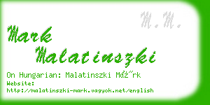 mark malatinszki business card